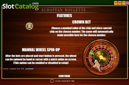 Start Screen. European Roulette (Belatra Games) slot