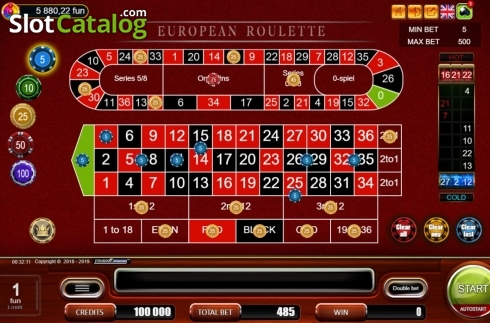 Écran4. European Roulette (Belatra Games) Machine à sous