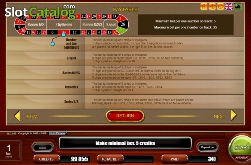 Schermo8. European Roulette (Belatra Games) slot