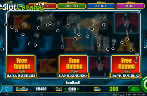 Ekran4. Lucky Bank Robbers yuvası