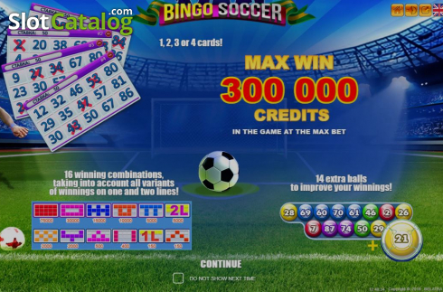 Start Screen. Bingo Soccer slot