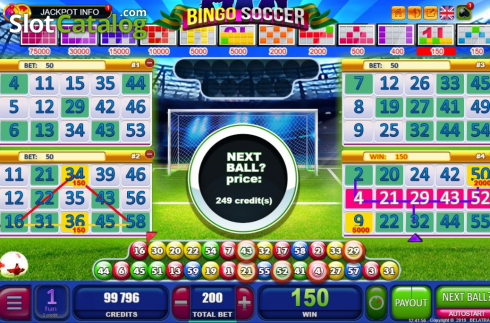 Οθόνη5. Bingo Soccer Κουλοχέρης 