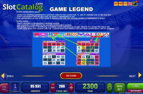 Bildschirm7. Bingo Soccer slot