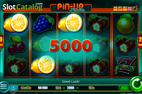 Win Screen. PinUp Fruits slot