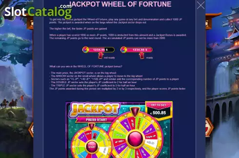 Wheel of fortune screen. Shogun's Fortune slot