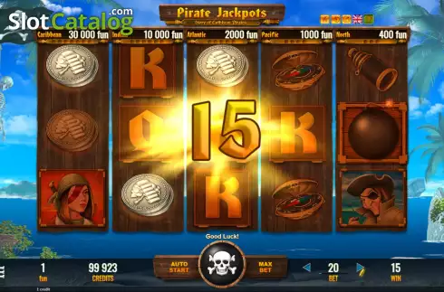Win Screen. Pirate Jackpots slot