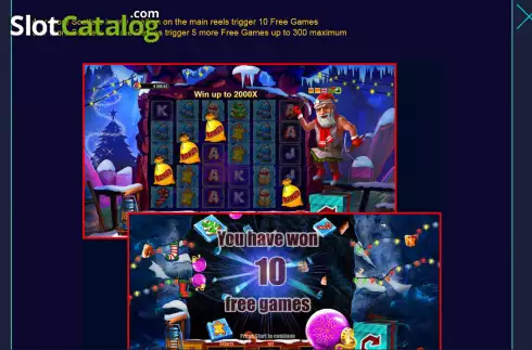 Free Games screen. X-Mas Gifts slot