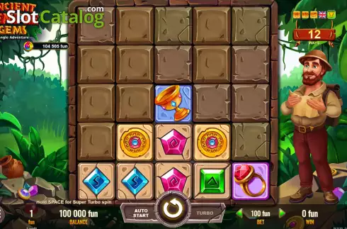 Game Screen. Ancient Temple Gems slot