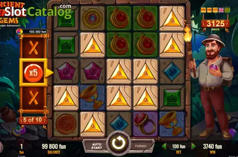 Free Spins Gameplay Screen 3. Ancient Temple Gems slot