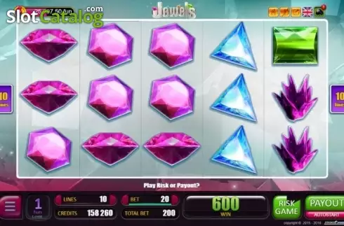 Win Screen. Jewels (Belatra Games) slot