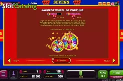 Jackpot. Sevens (Belatra Games) slot