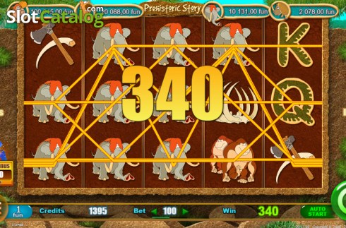 Win Screen. Prehistoric Story slot