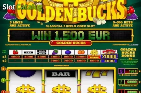 Expanded Screen. Golden Bucks slot
