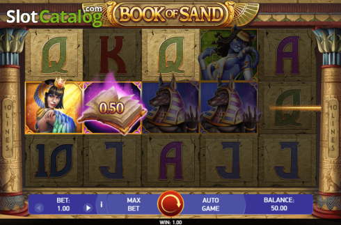 Win Screen. Book of Sand slot