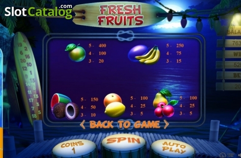Écran4. Fresh Fruits (BetConstruct) Machine à sous