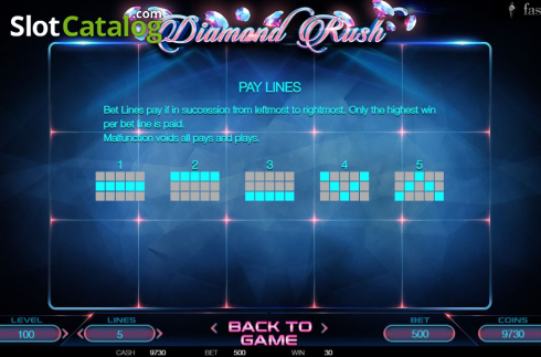Paylines. Diamond Rush (BetConstruct) slot