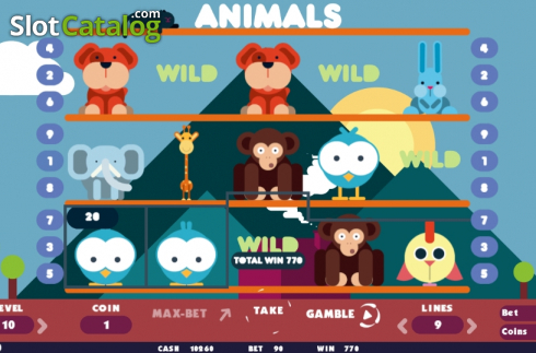 Win screen 2. Animals slot