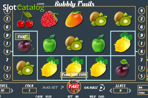 Win screen 2. Bubbly Fruits slot