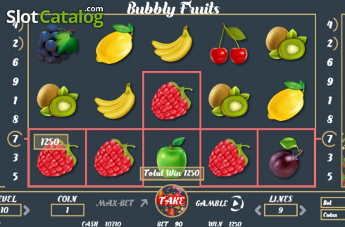 Win screen 3. Bubbly Fruits slot