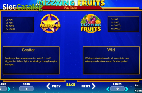 Skärmdump6. Dizzying Fruits slot
