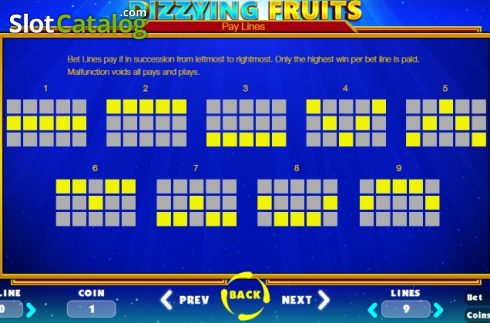 Skärmdump9. Dizzying Fruits slot