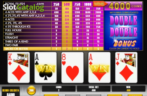Pantalla3. Double Double Bonus Poker (BetConstruct) Tragamonedas 