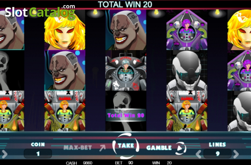Win screen 3. Heroes vs Villains slot
