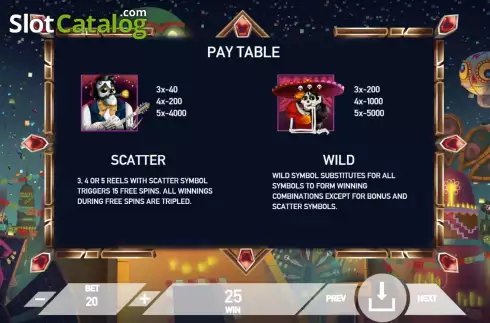 Pay Table screen. Undead Festival slot