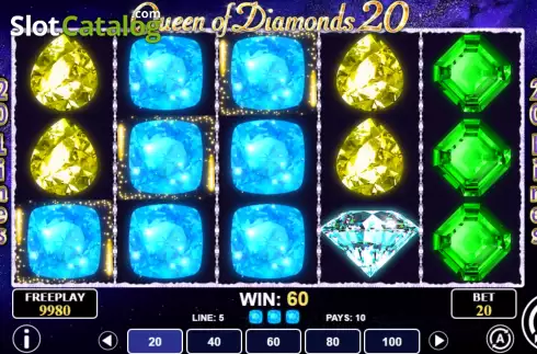 Οθόνη3. Queen of Diamonds 20 Κουλοχέρης 