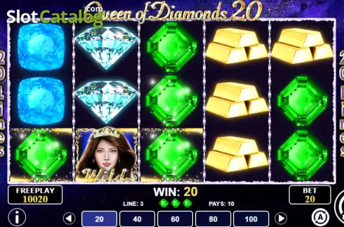 Pantalla4. Queen of Diamonds 20 Tragamonedas 