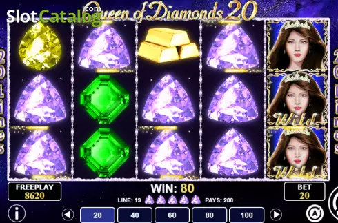 Pantalla7. Queen of Diamonds 20 Tragamonedas 