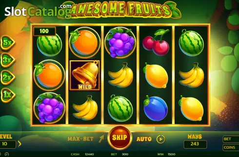 Win screen. Awesome Fruits slot