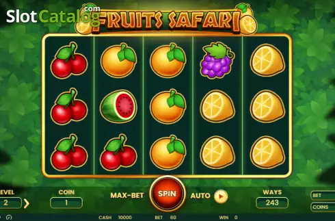 Reels screen. Fruits Safari slot