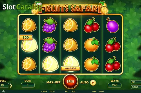 Win screen. Fruits Safari slot