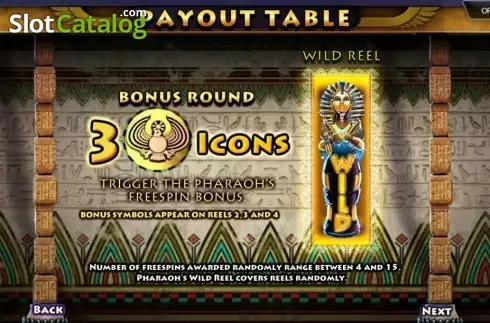 Bildschirm6. Pharaohs Lost Treasure slot