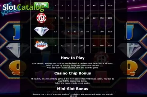 Paytable 2. Slots of Money (Betdigital) slot