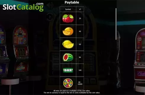 Paytable. Big Spinner slot