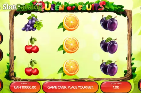 Game screen. Queen of Fruits slot