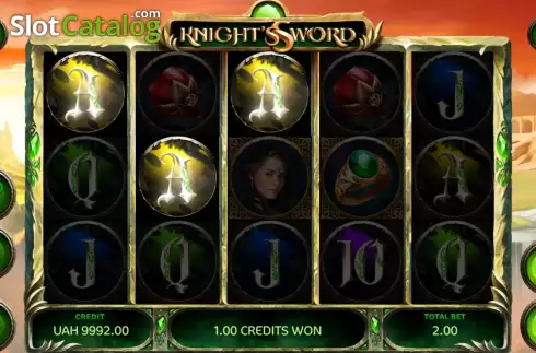 Win screen. Knight's Sword slot