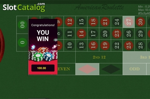 Win screen. American Roulette (Betixon) slot