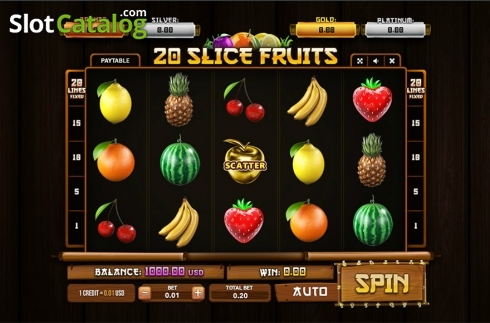Reels screen. 20 Slice Fruits slot