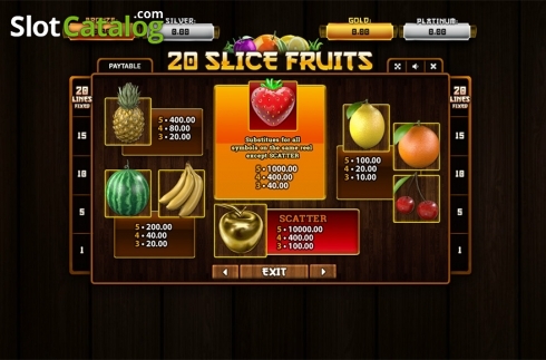 Écran8. 20 Slice Fruits Machine à sous