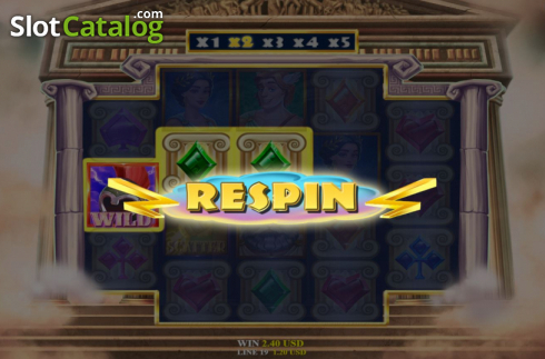 Respin Feature. Reign of Zeus slot