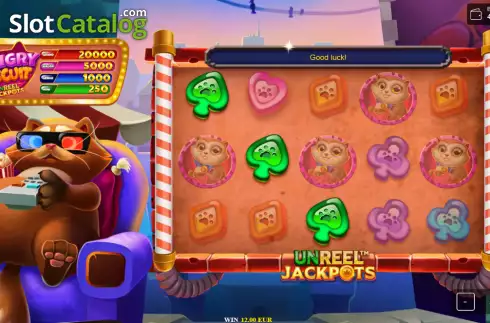 Win screen. Hungry Biscuit slot