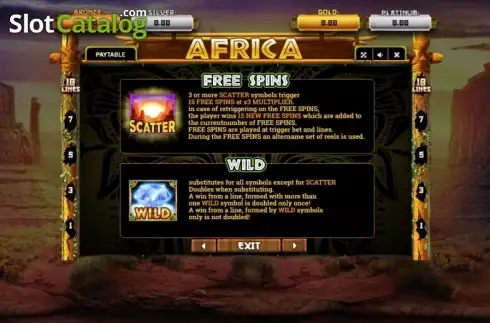 Pantalla6. Africa (Betsense) Tragamonedas 