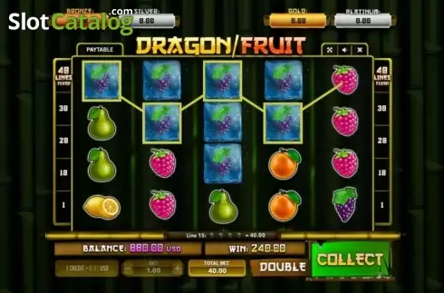 win screen. Dragon Fruit (Betsense) slot