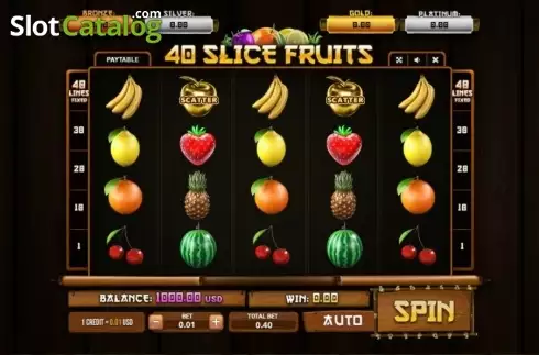 Reel Screen. 40 Slice Fruits slot