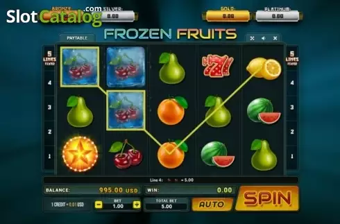 Win Screen. Frozen Fruits (Betsense) slot