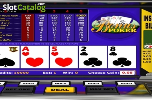 Game Screen. Bonus Poker (Betsoft) slot
