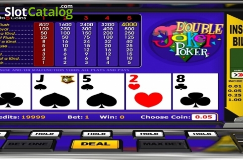 Game Screen. Double Joker Poker (Betsoft) slot